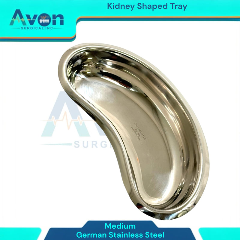 Set of 3 - Kidney Trays Small, Medium, Large - Kidney Shaped Emesis Basin, Dental Lab Instrument Trays, Reusable Metal Kidney Dish, for Soiled Dressings, Instruments, Supplies