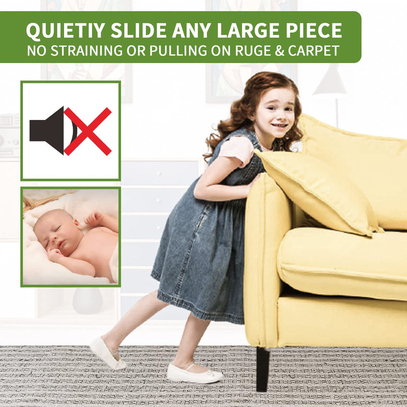 Furniture Sliders for Carpet 8 PCS - 3 1/2 inch Furniture Moving Slider Chair Legs Floors Protectors– Move Your Furniture Easy & Safely(for Carpet) 8 PCS 3 1/2" Beige