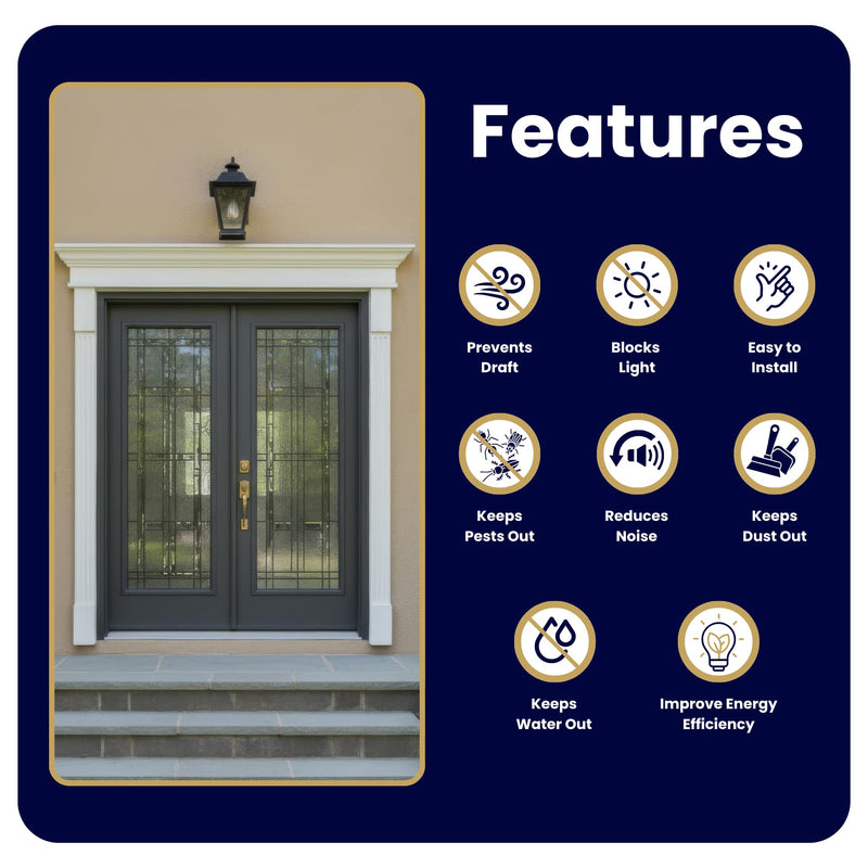 Left Astragal Boot Seal, Durable Rubber End Cap for Wood, PVC, or Composite Astragals, Weatherproof Replacement for Exterior Double Doors, Avodah Hardware