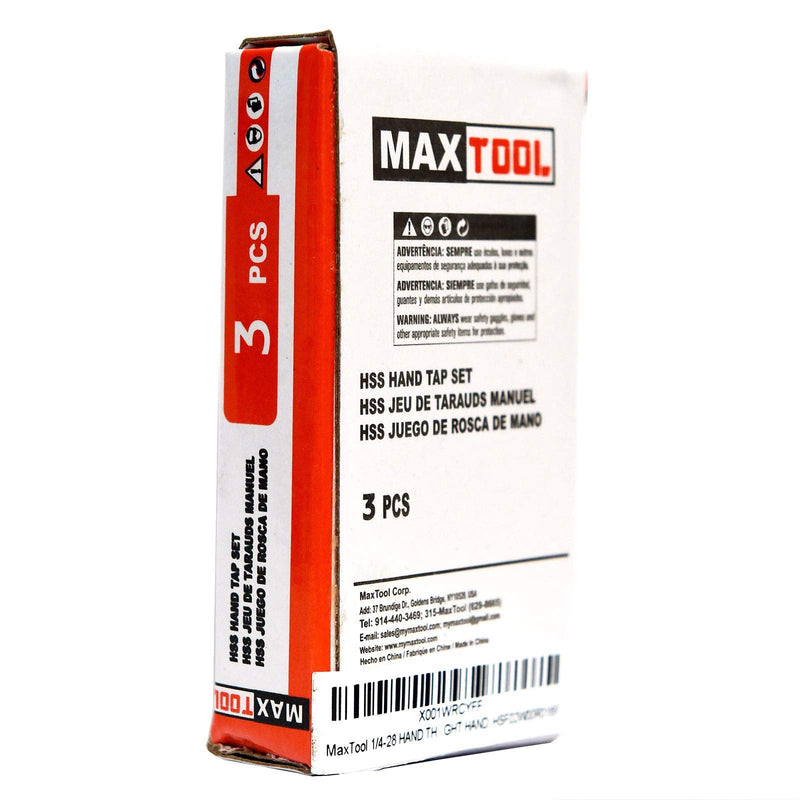 MaxTool M10x1.5 Hand Thread Tap Sets Including Taper+Plug+Bottom Metric HSS M2 Taps Set Pitch 1.5mm FULLY GROUND RIGHT HAND; HSM02W00R10