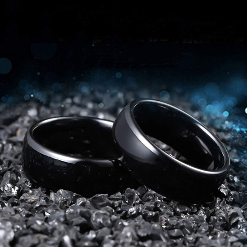 T5577 chip RFID Black Ceramics Smart Finger rewrite Ring ID Wear for Men or Women (Programmed 125khz-12#) Programmed 125khz-12#