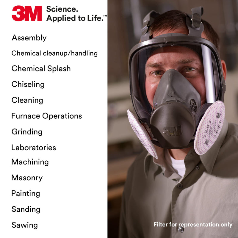 3M Full Facepiece Reusable Respirator 6800, NIOSH, Medium 1 Count (Pack of 1)