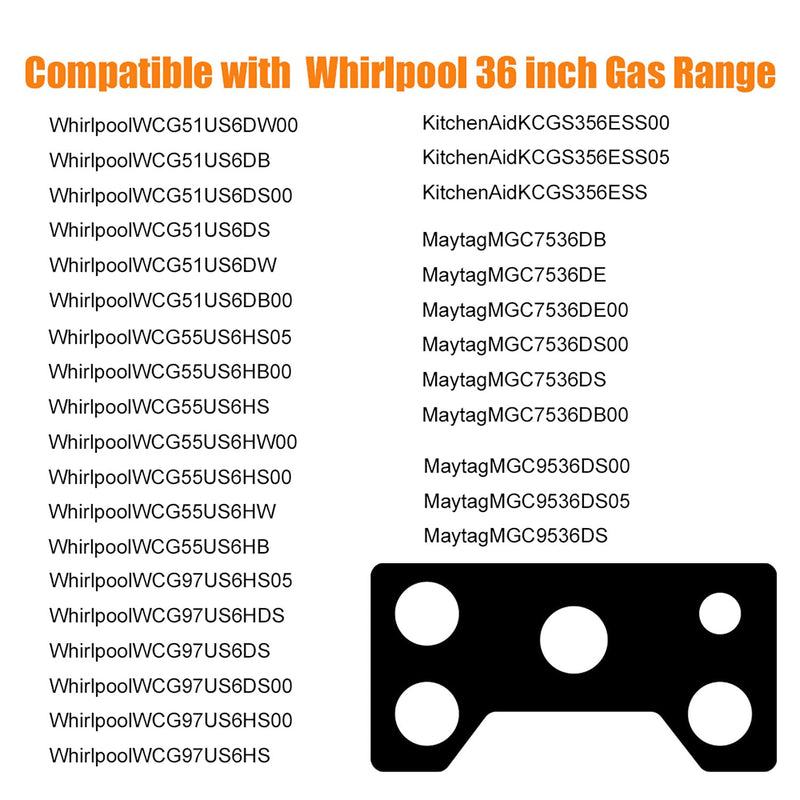 Whirlpool Stove Protectors 36inch,Gas Cooktop Protectors,Whole piece design,Washable, WCG51US6, WCG55US6, WCG97US6, MGC7536, MGC9536, KCGS356 - NewNest Australia