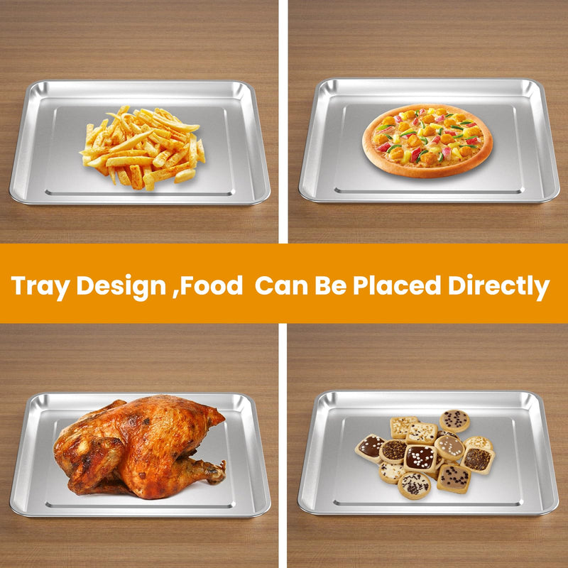 Stainless Steel Baking Tray Pan Compatible with Cuisinart Airfryer TOA-060 and TOA-065 (with Cuisinart Airfryer TOA-060 and TOA-065) - NewNest Australia