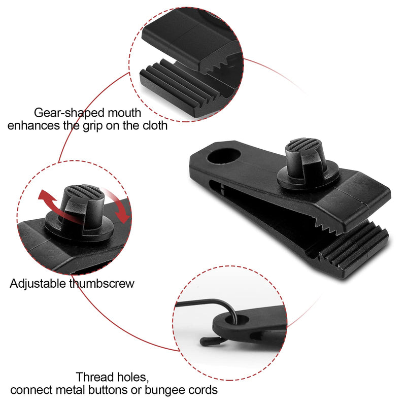 Tarp Clips Heavy Duty Lock Grip Clamps Thumb Screw Tent Clip Secures Tarps Awning Clamp Set for Camping Tarps Awnings Caravan Canopies Car Covers Swimming Pool Covers Boat Cover etc. (12) 12 - NewNest Australia