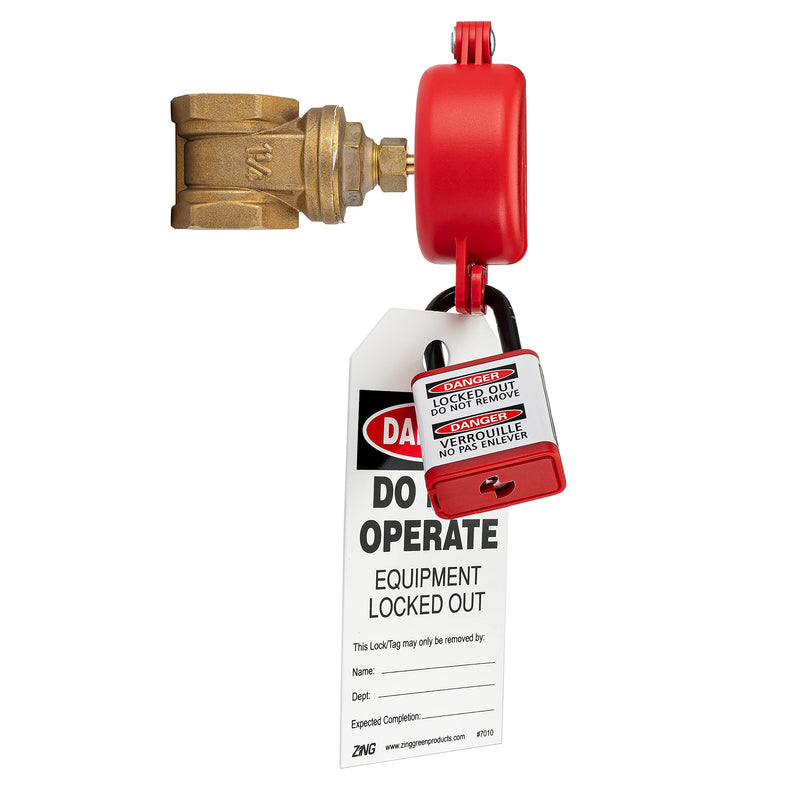 Zing Green Products 7103 RecycLockout Gate Valve Lockout, USA Made Recycled Plastic, Covers 1 to 2.25 Inch Valves 1 inches - 2.25 inches Valve Handle Diameters