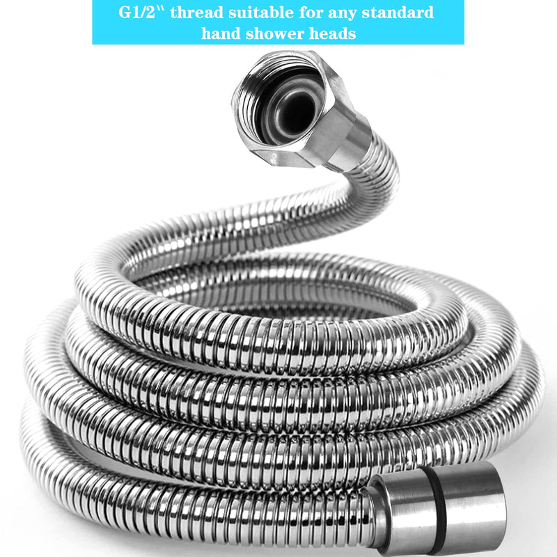 Shower Hose, 118 Inches Shower Hose Extra Long, Premium 304 Stainless Steel Shower Head Hose, Flexible Hand Held Shower Hose Extension, Universal Shower Hose Replacement G1/2 Threaded Insert and Nut - NewNest Australia