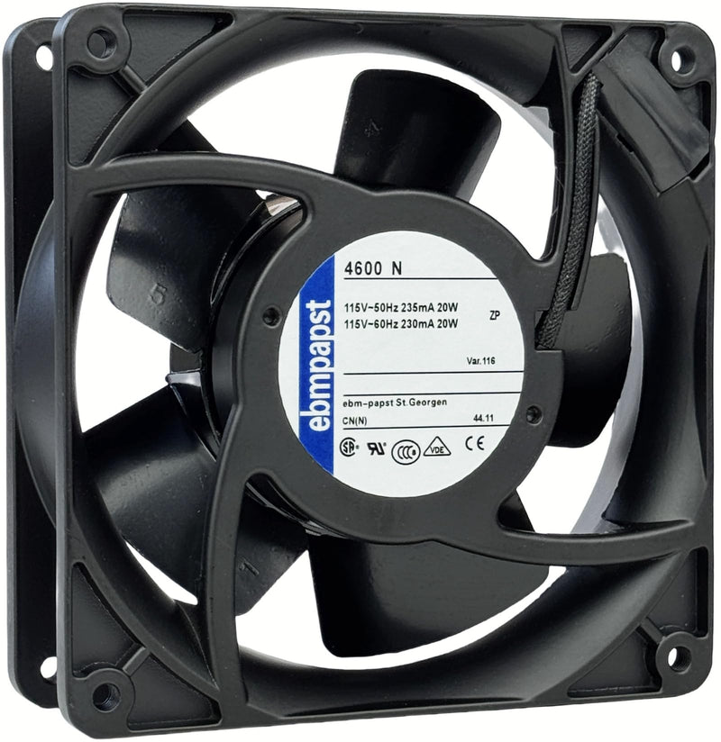 for ebmpapst 4600N Axial Fan，115V 12038 Industrial Cooling Fan All-Metal Heat-Resistant Cooling Fan 4600N, 2-Pin 20W