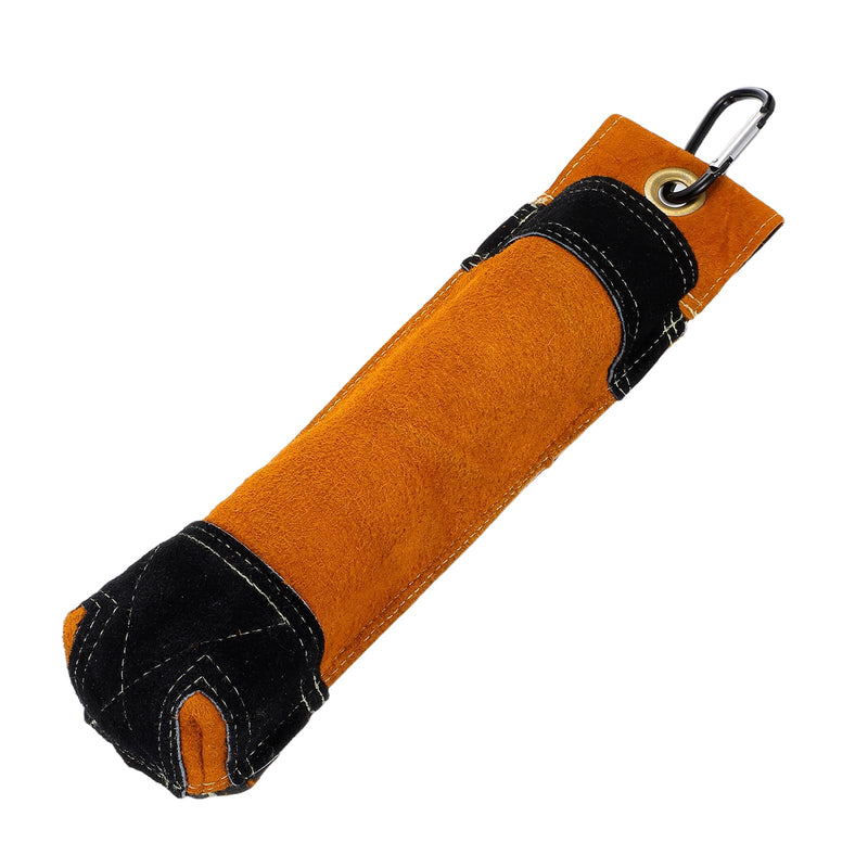 HARFINGTON Welding Rod Holder Thickened Leather Pouch 9x35cm with Clip Waist Bag for Welding Rod Storage, Toolkit, Arc Welding Rods, Brown