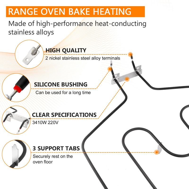 WB44T10011 Oven Range Stove Bake Element by Blutoget - Fit for GE Hotpoint Ken-more Oven JBP78WB4WW,JBP66WB4WW, JBP78WB1WW,JCBP80SK2SS - Replace WB44T10059, 820921, AP2030997, PS249286, EAP249286