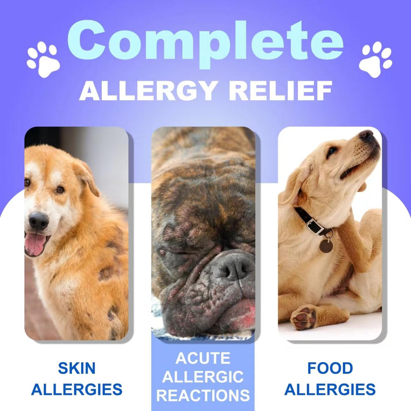Dog Allergy Relief Chews, Itch Relief, Probiotics for Dogs, Omega-3 Fish Oil, Seasonal Allergy and Itchy Skin Treatment, Immune Support Supplement (120 Chews, Chicken) 120 Chews