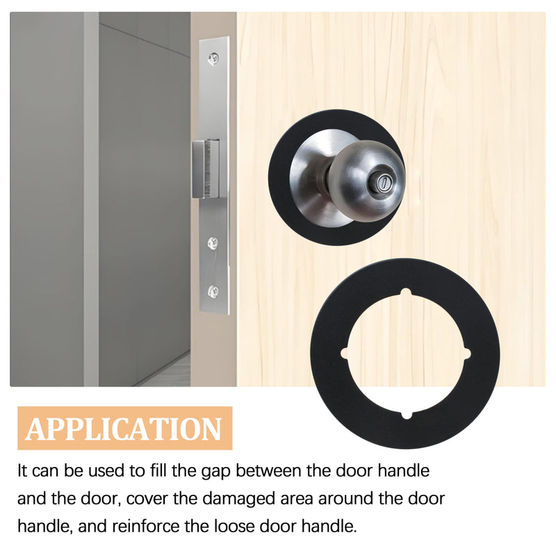 Scar Plate for Door Knob Circle,Door Knob Reinforcement Plate Black,Fits Under Existing Lock Set to Cover Up The Damaged Door(Set of 4 Door Knob Plates)
