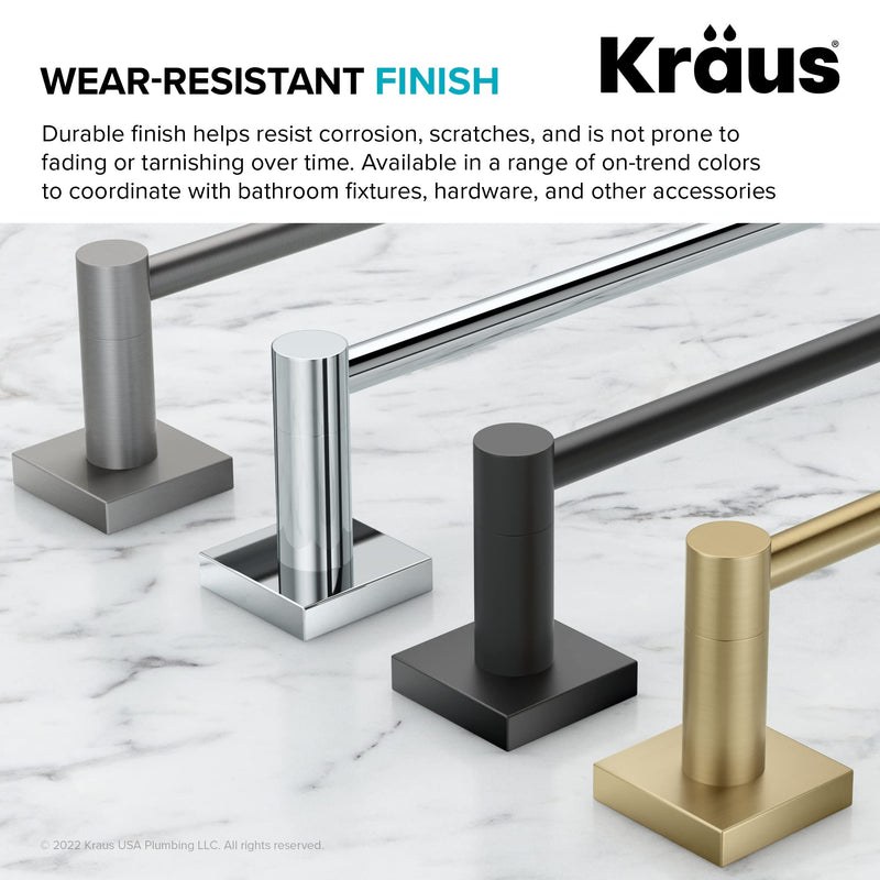 KRAUS Ventus 24-inch Bathroom Towel Bar, Brushed Gold Finish, KEA-17737BG