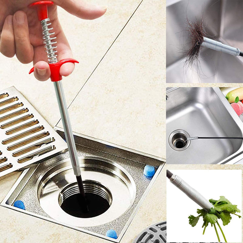 Flexible Grabber Claw Pick Up Reacher Tool With 4 Claws Bendable Hose Pickup Reaching Assist Tool for Litter Pick, Home Sink, Drains, Toilet, Hair Remover (63 inch)