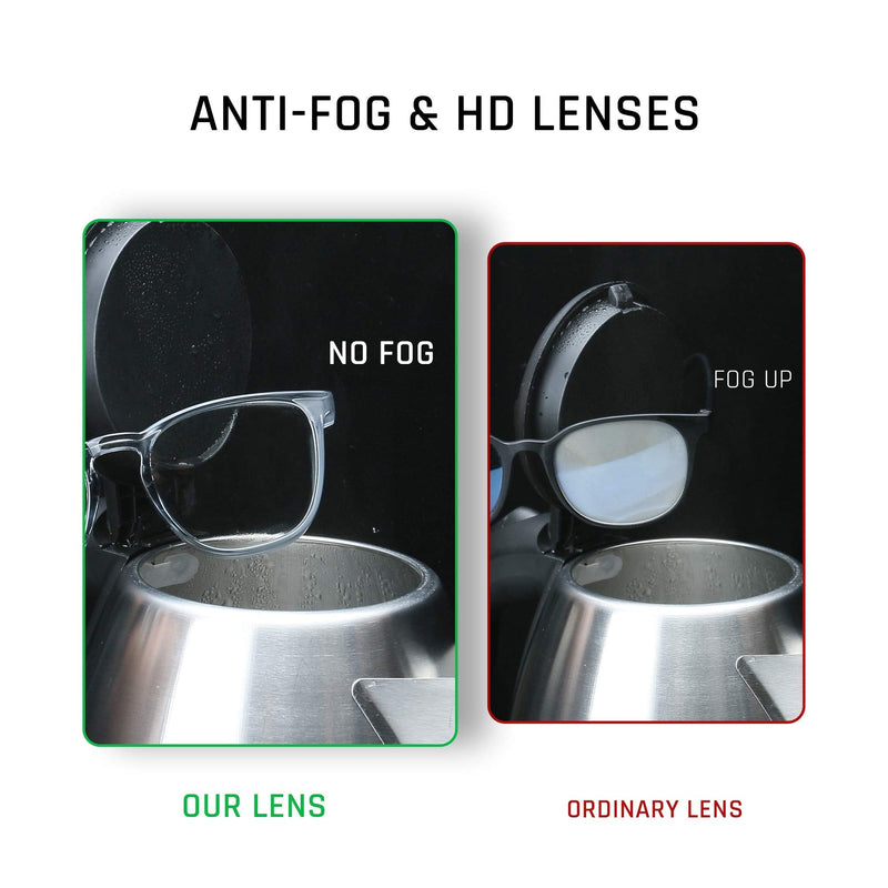 TOREGE Eye Protection Glasses,Fashionable Safety Glasses With Clear No Fog Lenses,Great Safety Goggles For Men&Women(Transparent White&Clear Lens) Transparent White&clear Lens