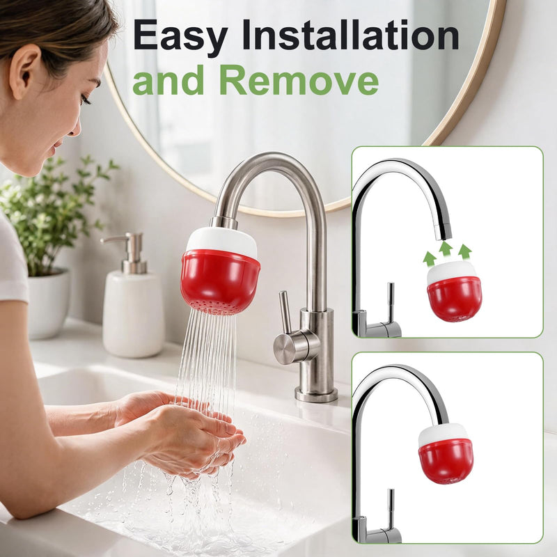 M METERXITY 2-Pack Mushroom Shaped Faucet Water Filter, Red/Green