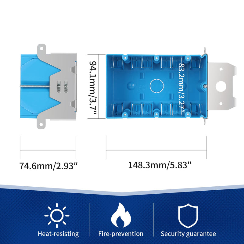 XIUTE 3 Gang Electrical Box,49 Cubic Inch Adjustable Boxes,Three Gang PVC Work Switch/Outlet Wall Electrical Box, ETL Approved，(Blue, 1-Pack) 3Gang 49Cu.In 1pack of blue