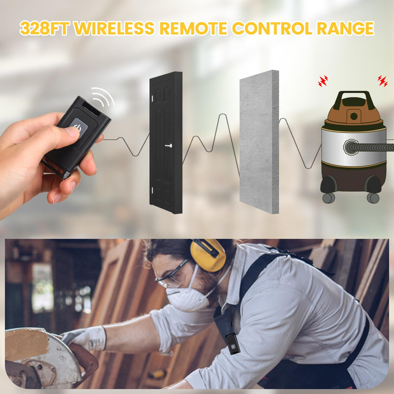 Dust Collector Remote Switch, Ortis 120V Wireless Remote Switch for Dust Collector, 328FT Wireless Range (Battery Included), Heavy Duty Design, Save Your Time and Energy, Enhance Your Work Safety - NewNest Australia