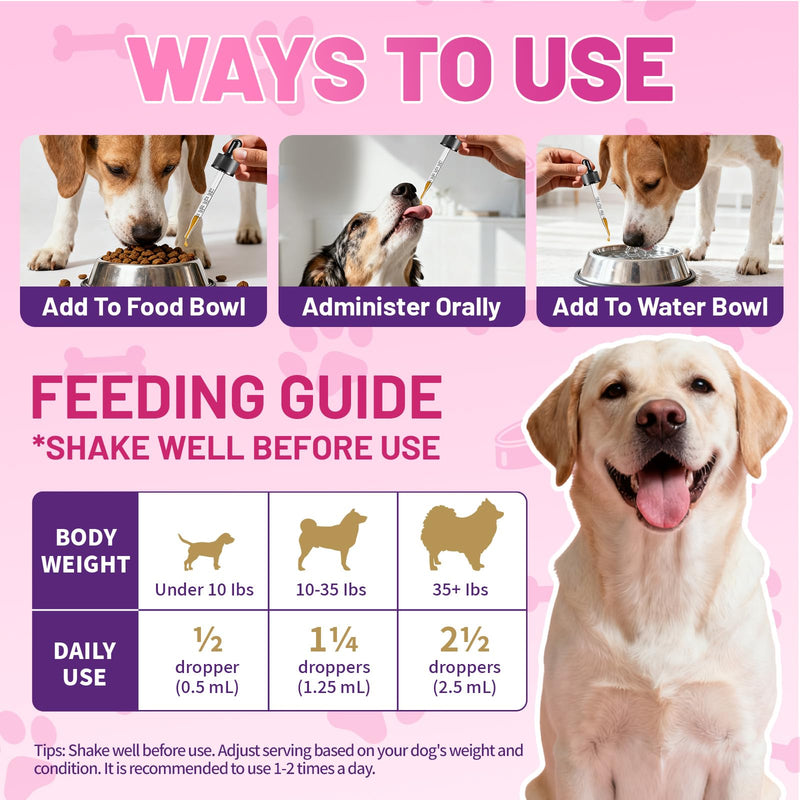 Dog & Cat Allergy Relief – Anti-Itch Drops for Dogs + Natural Allergy Support for Cats, Yeast, Itchy Skin, Paw & Ear Relief, Skin Coat & Immune Support for Multi-Pet Homes