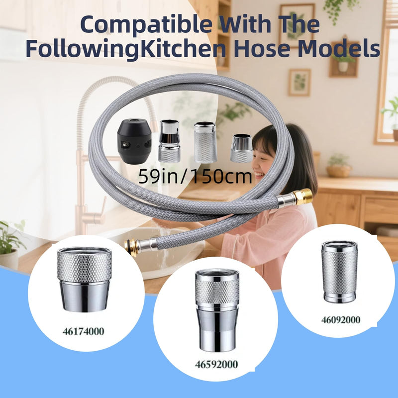 Kitchen Faucet Hose Replacement Parts for Grohe 48293000 Flexible Pull-Out Faucet Sprayer, Compatible with Grohe Pull-Down Sprayer, Faucet Hose Replacement