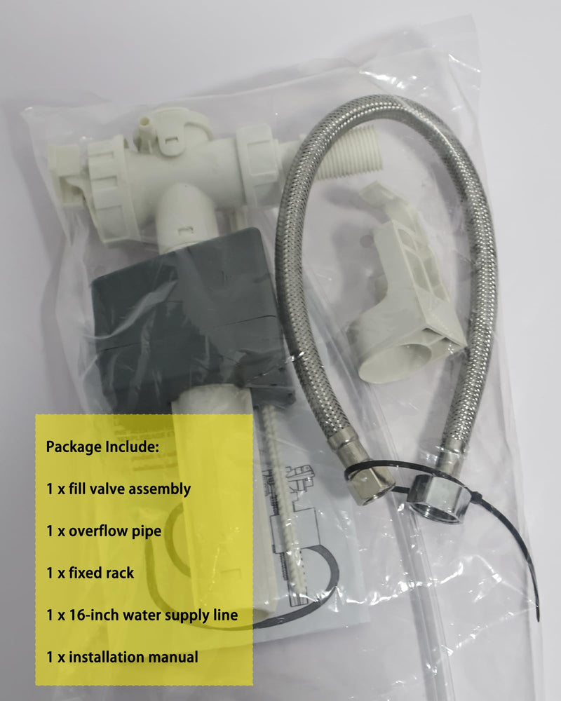 Side Entry Inlet Valve Kit Silent Toilet Fill Valves Assembly Replaces Parts RP71168 Compatible with Delta Toilets Include 3/8" Water Supply Line With 3/8-inch Female Water Supply Line