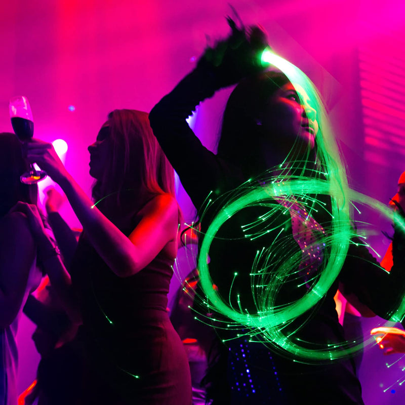 Fiber Optic Dance Whip Rechargeable, AZIMOM Space Whip 6ft 360° Swivel 36Mode Pixel Flow Whip Rave Toy Light Up Whip for Party Dancing EDM Music Festival Show