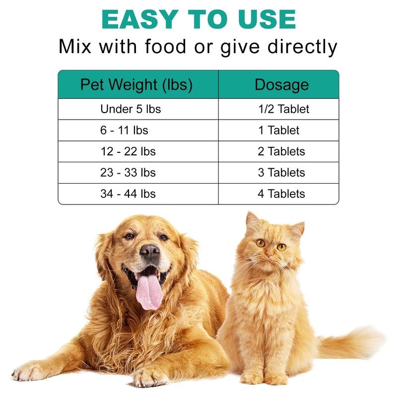 Pyrantel Pamoate and Praziquantel De-wormer Tablet for Dog & Cat (100 Tablets), Broad-Spectrum, Medium and Large Dogs, Safe for 6 Weeks & Older