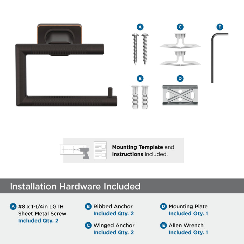 Amerock Bronx 5-7/8" Oil-Rubbed Bronze Single Post Toilet Paper Holder