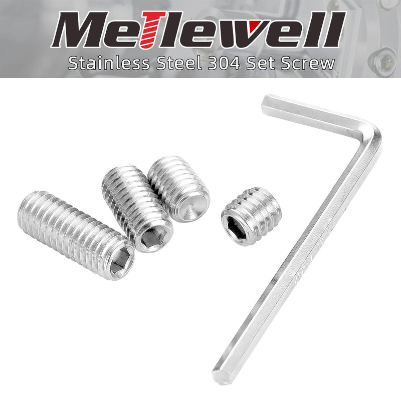 #10-24 x 1/4" Hex Allen Head Socket Set Screws Grub Screw Bolts, 304 Stainless Steel Internal Hex Drive Cup-Point Screws with Hex Wrenches, 50 PCS #10-24 x 1/4"