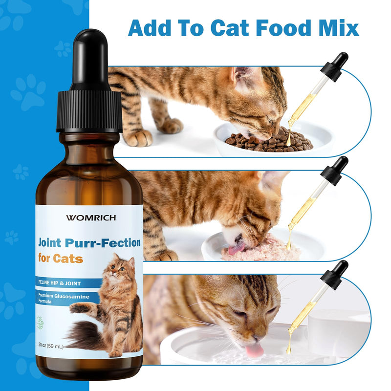 Joint Supplement for Cats - Glucosamine & Chondroitin Drops - Arthritis Relief for Senior Cats - Hip & Joint Care for Indoor Cat - Cat Supplements & Vitamins - 59ML