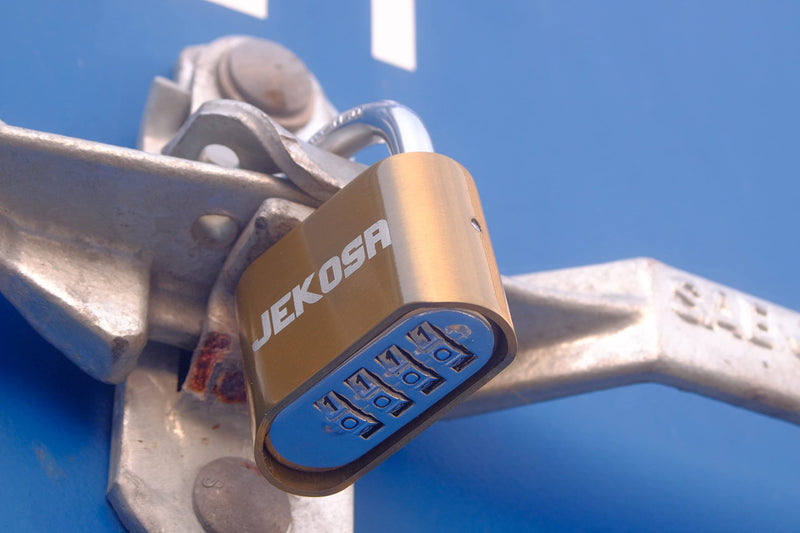 Jekosa® JKC/50 [Weatherpoof] Heavy Duty Combination Lock Outdoor - Lock with 4 Digit Code [No Key] - Ideal for Gate, Shed, Fence Normal Shackle Gold