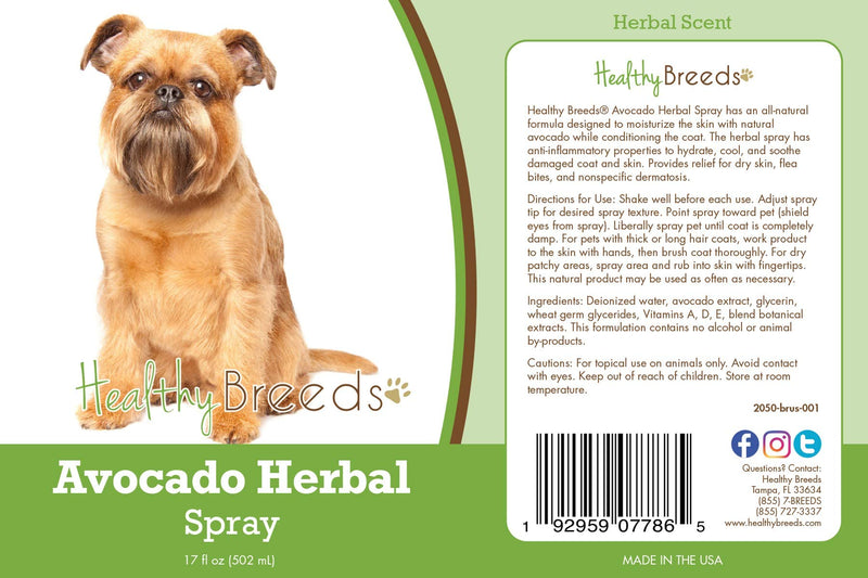 Healthy Breeds Brussels Griffon Avocado Herbal Spray 17 oz