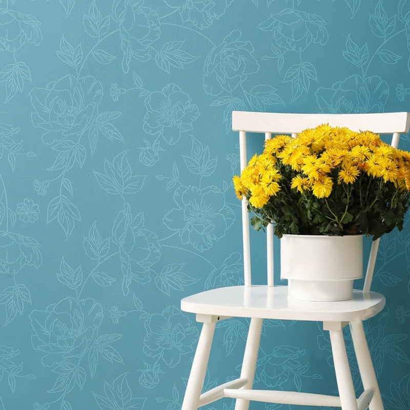 GSS Designs Large Flower Wall Stencils 20x24Inch Flourish Stencils for Painting on Wood Canvas Paper Fabric Floor Wall Reusable DIY Art Craft Stencils for Painting Flowers and Leaves Flower 20" x 24"