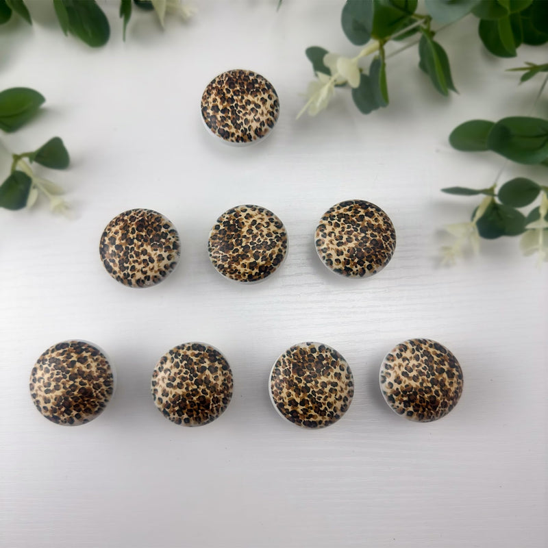JamJam 8pack 1.5" Ceramic Vintage Unique Fun Animal Leopard Print Cabinet Door Furniture Dresser Dresser Drawer Knobs and Pulls