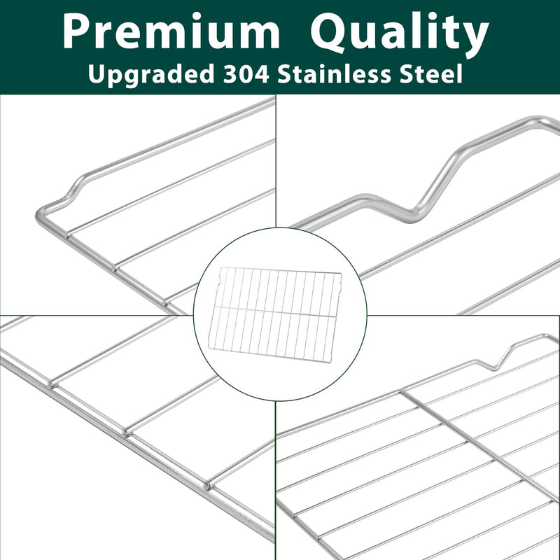 WPW10256908 Oven Rack Stove Replacement Parts for Whirlpool 304 Stainless Steel Gas Range Oven Rack Roper Maytag Kenmore jennair Amana Electric Shelf Rack W10256908 Stove Oven Racks Baking Rack 2 Pcs