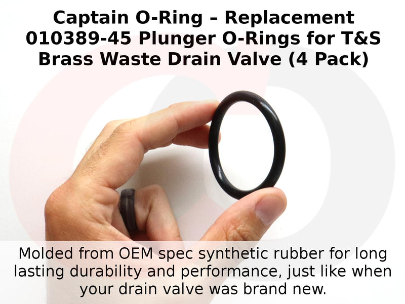 Captain O-Ring – Replacement Plunger O-Rings for 3-Tier Sink Drain, T&S Brass 010389-45 Twist Waste Drain Valve Rubber Stopper Oring (4 Pack)