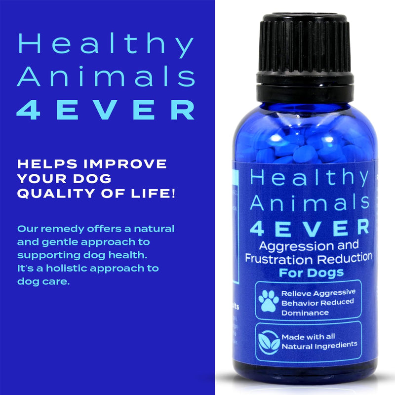 Healthy Animals 4Ever All-Natural Dog Calming Tablets for Stress and Aggressive Behavior - Help Reduce Dog Aggression/Frustration & Promote Relaxation - Homeopathic & Highly Effective - 300 Tablets - PawsPlanet Australia