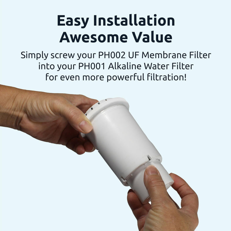 Invigorated Water - 3-Pack Alkaline Water Filter PH001 with 3-Pack PH002 UF Membrane Replacement for Water Filter Pitchers (PH001: 96 Gallons/Filter, PH002: 264 Gallons/Filter) 6