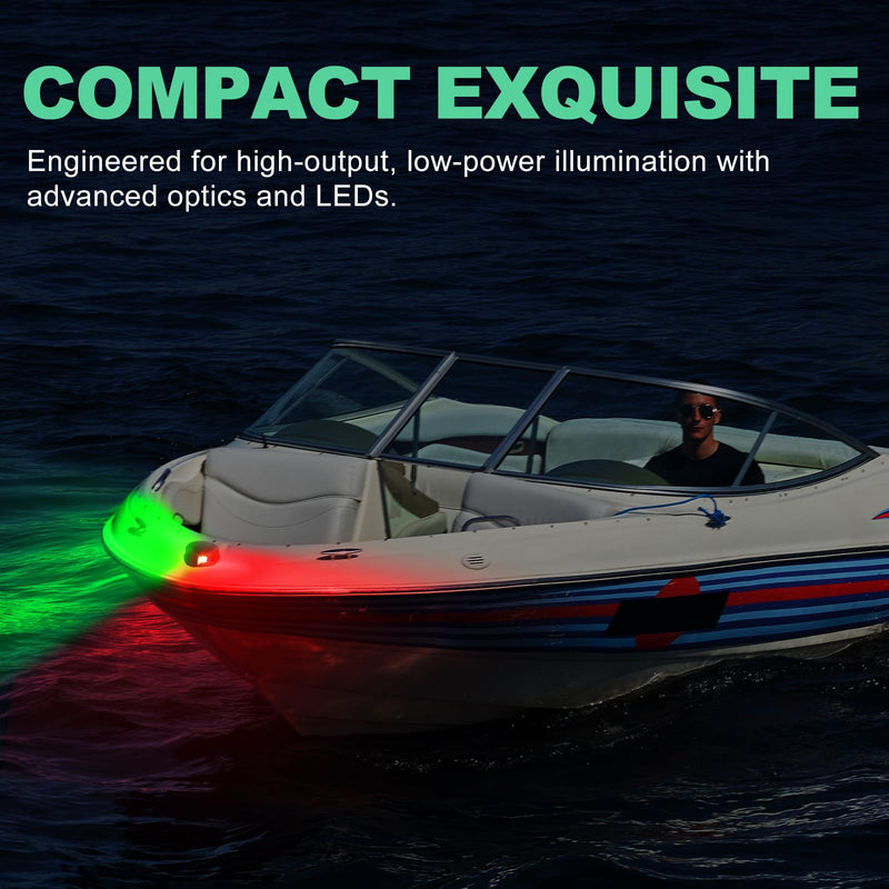 Bow Lights for Boats,Boat Navigation Lights LED 12V Waterproof Red and Green boat running lights for Fishing Boat,Skiff,Yacht