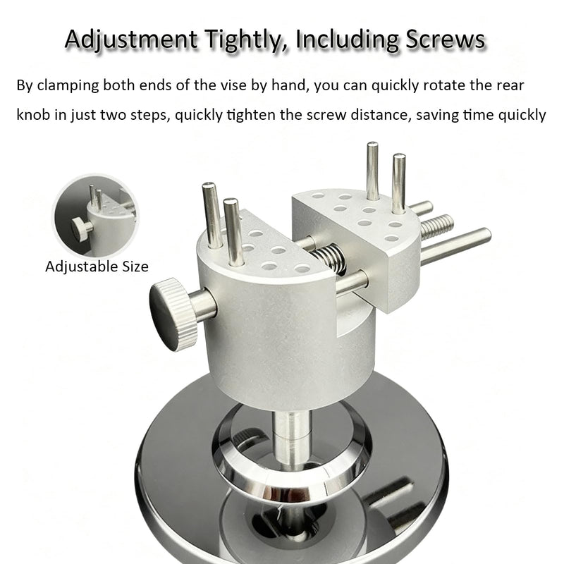 Mini Bench Vise 360° Swivel, CNC Aluminum Alloy Hobby Vise, with 10 Bench Pins,8 Rubber Pads, 2.56” Max Clamping Width for Jewelry Making, Woodworking, Metalworking, DIY & Watch Repair