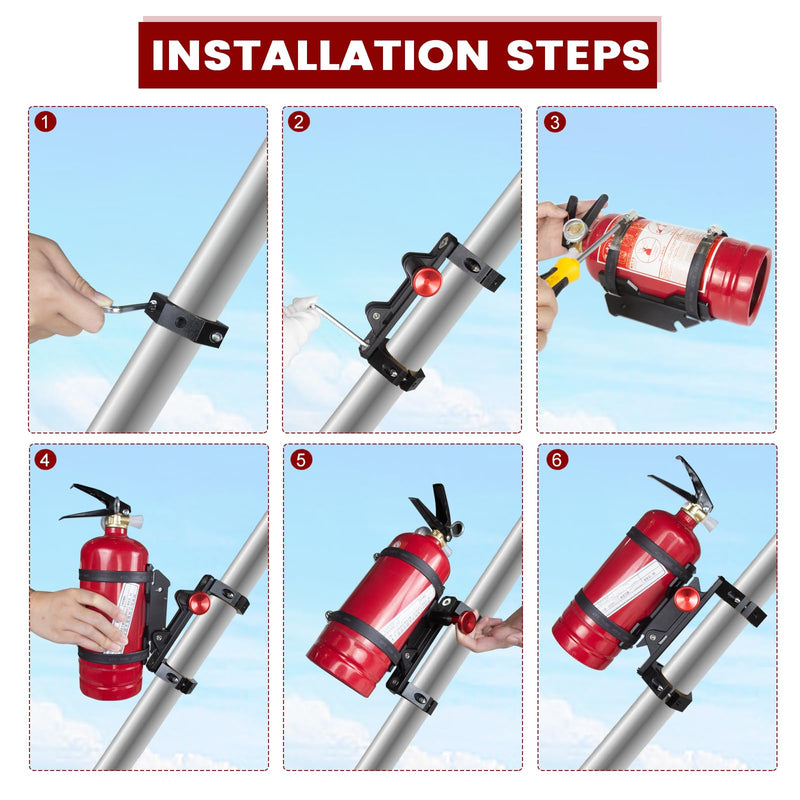UTV Fire Extinguisher Mount Kit - Quick Release Fire Extinguisher Mounting Bracket Adjustable 1.75'' to 2'' Roll Bar Aluminum Alloy Heavy Duty for Polaris RZR Ranger Can-Am Maverick ATV Style 2