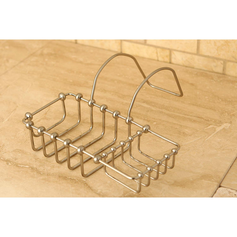 Kingston CC2168 Clawfoot Tub Rim Soap & Sponge Holder, Brushed Nickel
