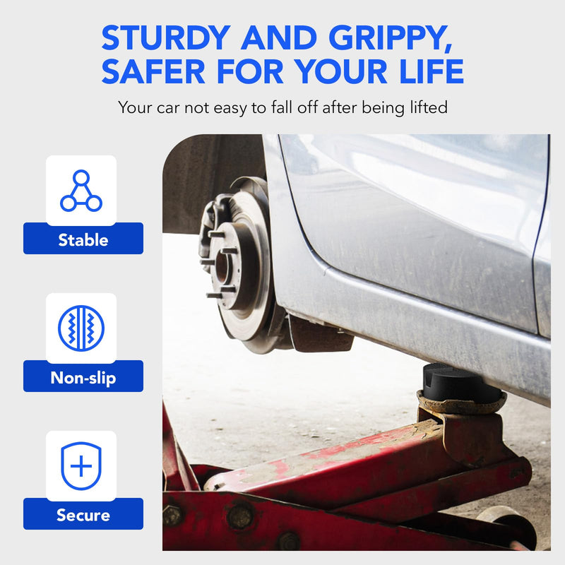 Upgraded Pinch Weld Jack Pad, Two Depths X-Grooves Floor Jack Pad, Easily Fit Different Cars, Thicker Sturdy and Grippy Floor Jack Rubber Pad to Protect You and Your Car, 3.9 x 3.9 x 1.8 in