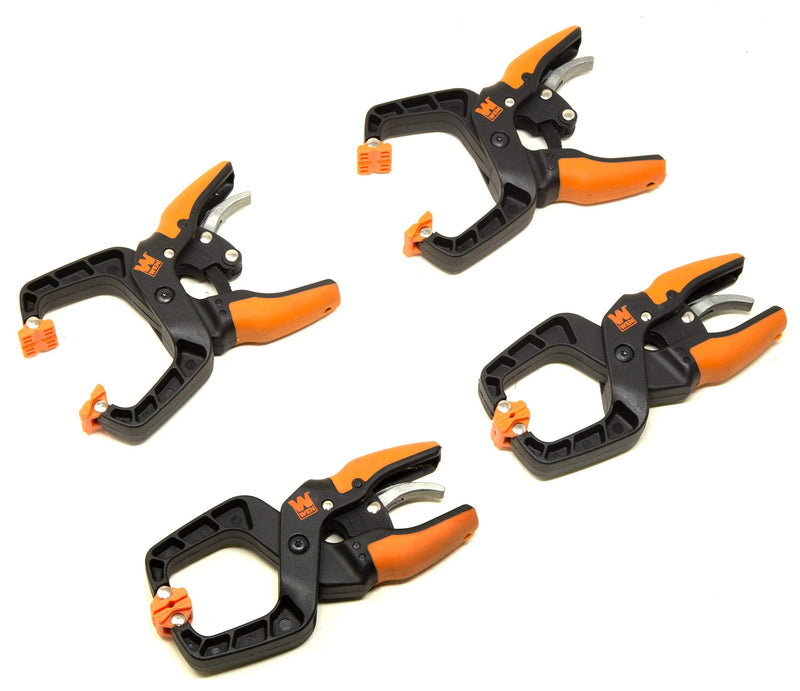 WEN CLH151 Quick-Release Ratcheting Hand Clamps with 1.5-Inch Jaw Opening and 1.5-Inch Throat, 4 Pack 1.5-Inch Jaw Opening, 2-Pack