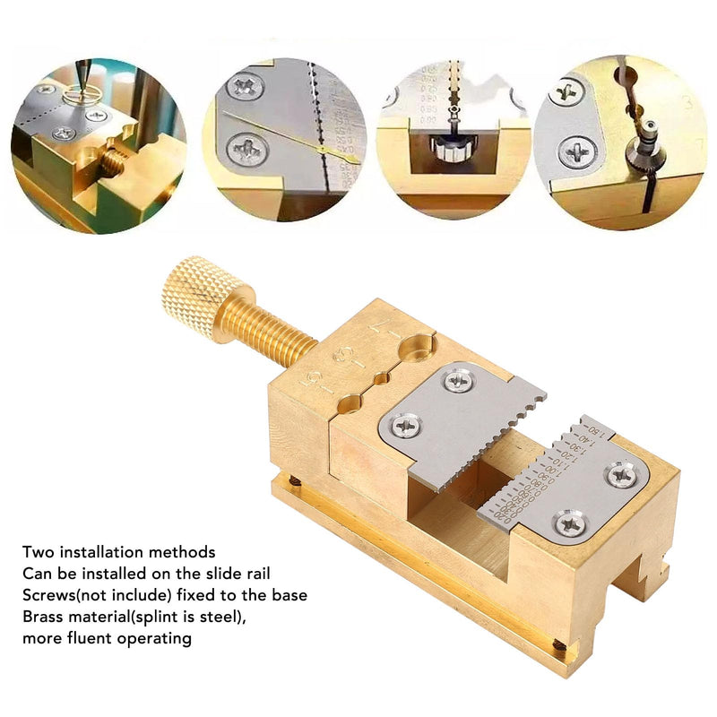Watch Repair Vise Clamp, Mini Bench Vice Clamp, Mini Flat Clamp Holder Tube Clamp Vise for Jewelers Watchmaker DIY Carving, 0.2-1.5mm Hole Dia