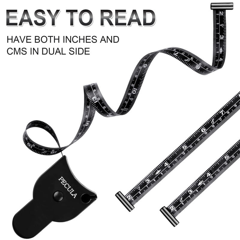 Body Measuring Tape 60 inch, Body Tape Measure, Lock Pin and Push Button Retract, Body Measurement Tape, Black
