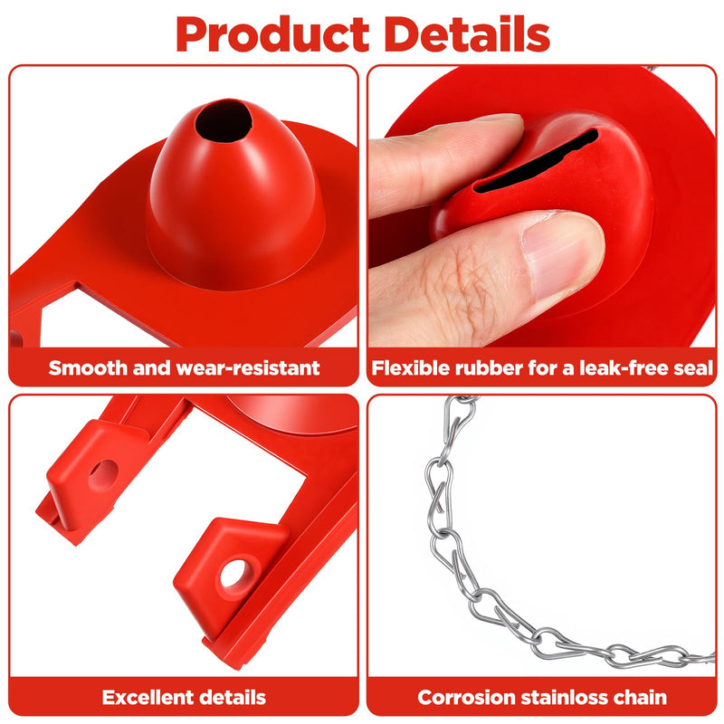 10 Pcs 2 Inch Toilet Flapper Replacement Kit Universal Toilet Tank Flap Rubber Plug Flapper with Stainless Steel Chain for Most Toilets,Flush Valves, Water Saving G-Max