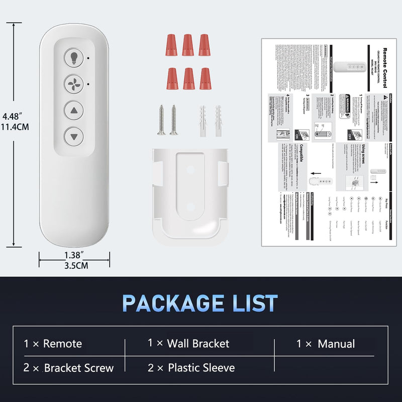 99813 Replacement for Hunter Ceiling Fan Remote Control, 3-Speed and Light Dimmer with Wall Mount, Replace 99770 99392 99118 99122 99123 99119 (Remote Only) 99770/99392 Remote