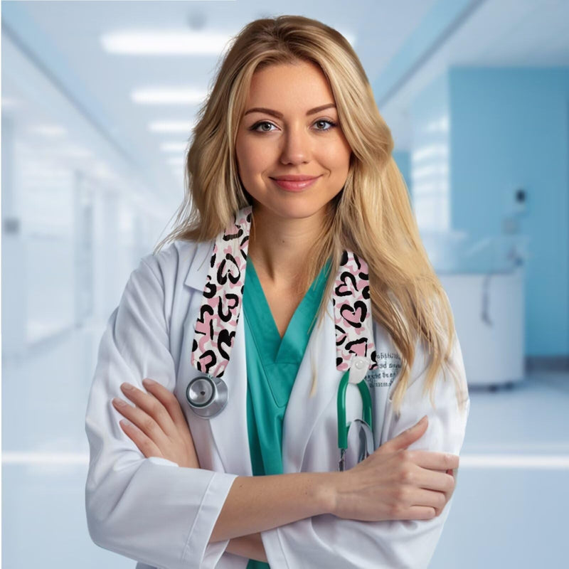 Rnyleeg Cute Heart Stethoscope Cover Sleeve for Women 2-Piece Stethoscope Sleeve Slim for Nurse Stethoscope Accessories for Work