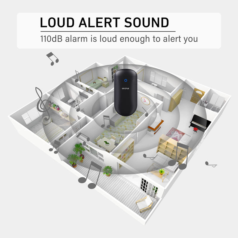 Wireless Doorbell, SECRUI Door bell Over 1000ft Coverage with 2 Plug-In Receivers, 1 Waterproof Push button, 52 Chimes, 110dB loud Sound Colorful LED Flash 2 Receivers 1 Push buttons Black